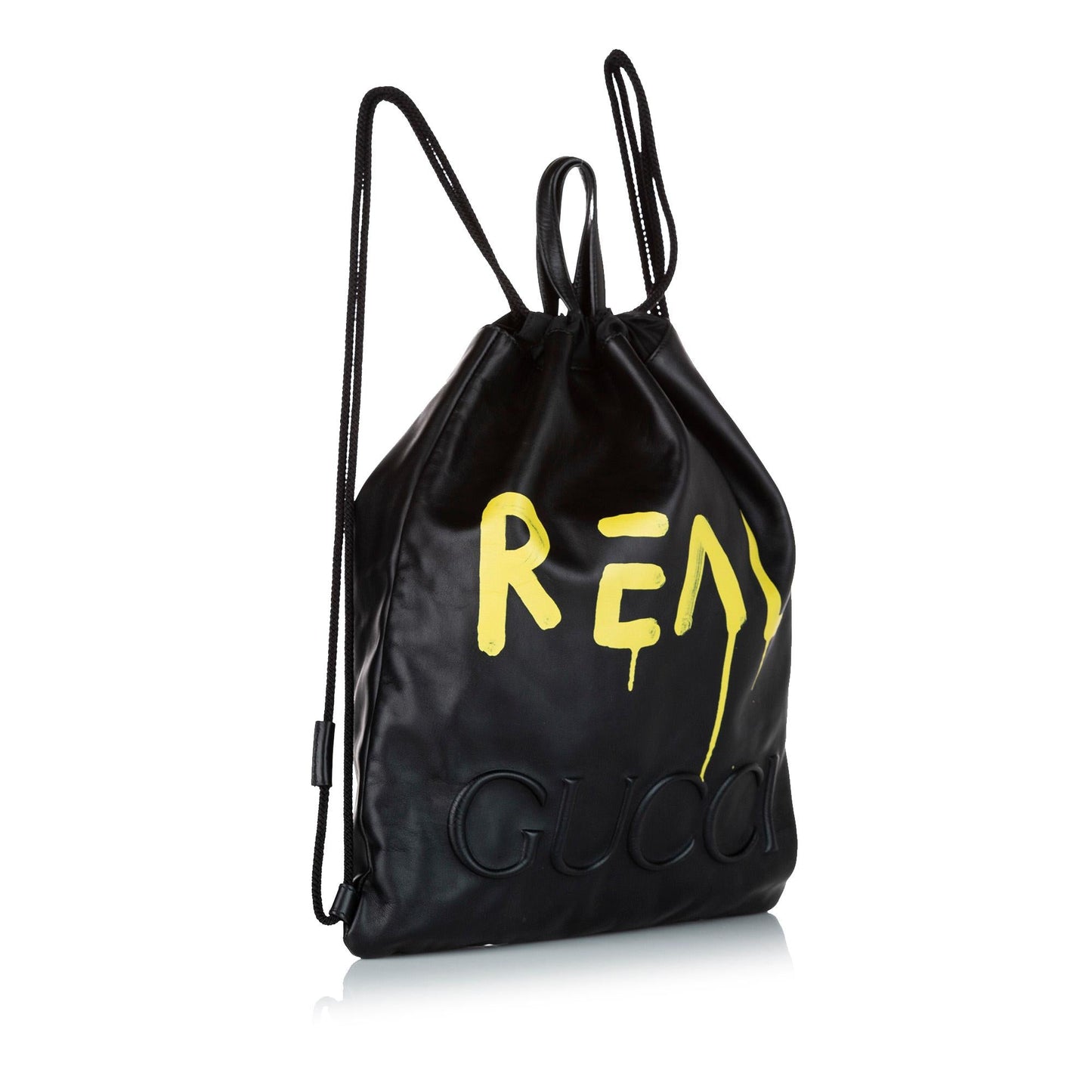 Gucci Gucci Ghost Drawstring Leather Backpack (SHG-22558)