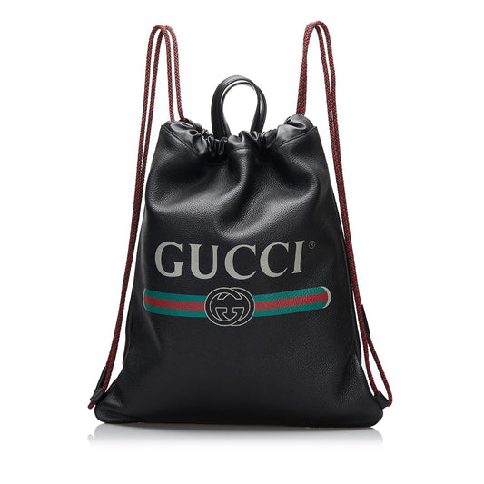 Gucci Gucci Logo Drawstring  Backpack (SHG-iZwaga)