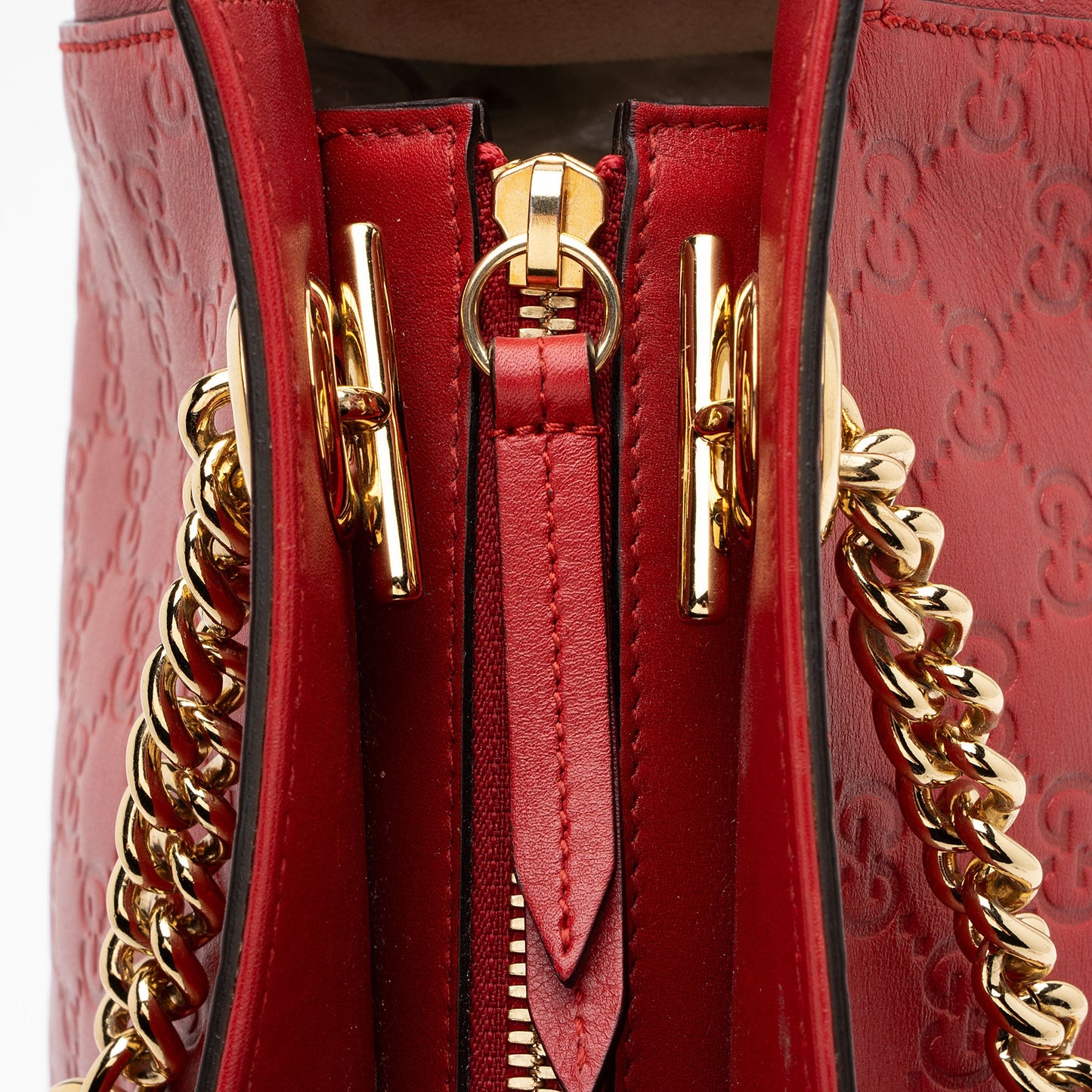 Gucci Guccissima Leather Chain Large Shoulder Bag