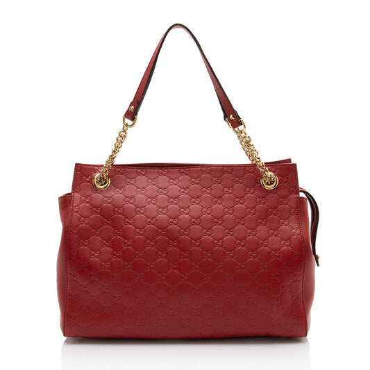 Gucci Guccissima Leather Chain Large Shoulder Bag