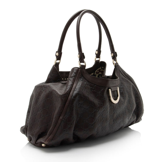 Gucci Guccissima Leather D Ring Large Hobo (SHF-SM0fmu)