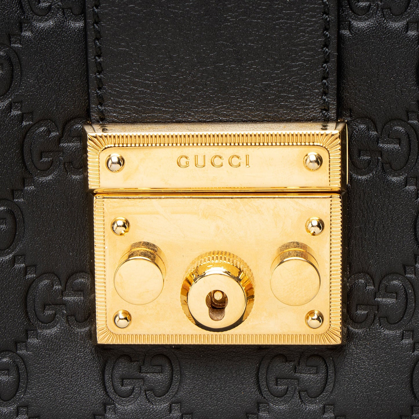 Gucci Guccissima Leather Padlock Chain Medium Shoulder Bag