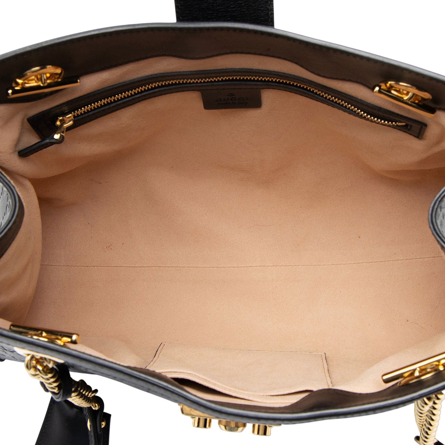 Gucci Guccissima Leather Padlock Chain Medium Shoulder Bag