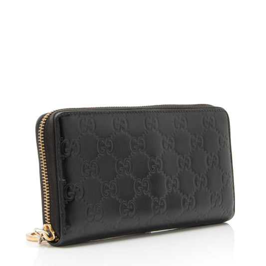 Gucci Guccissima Leather Signature Zip Around Wallet