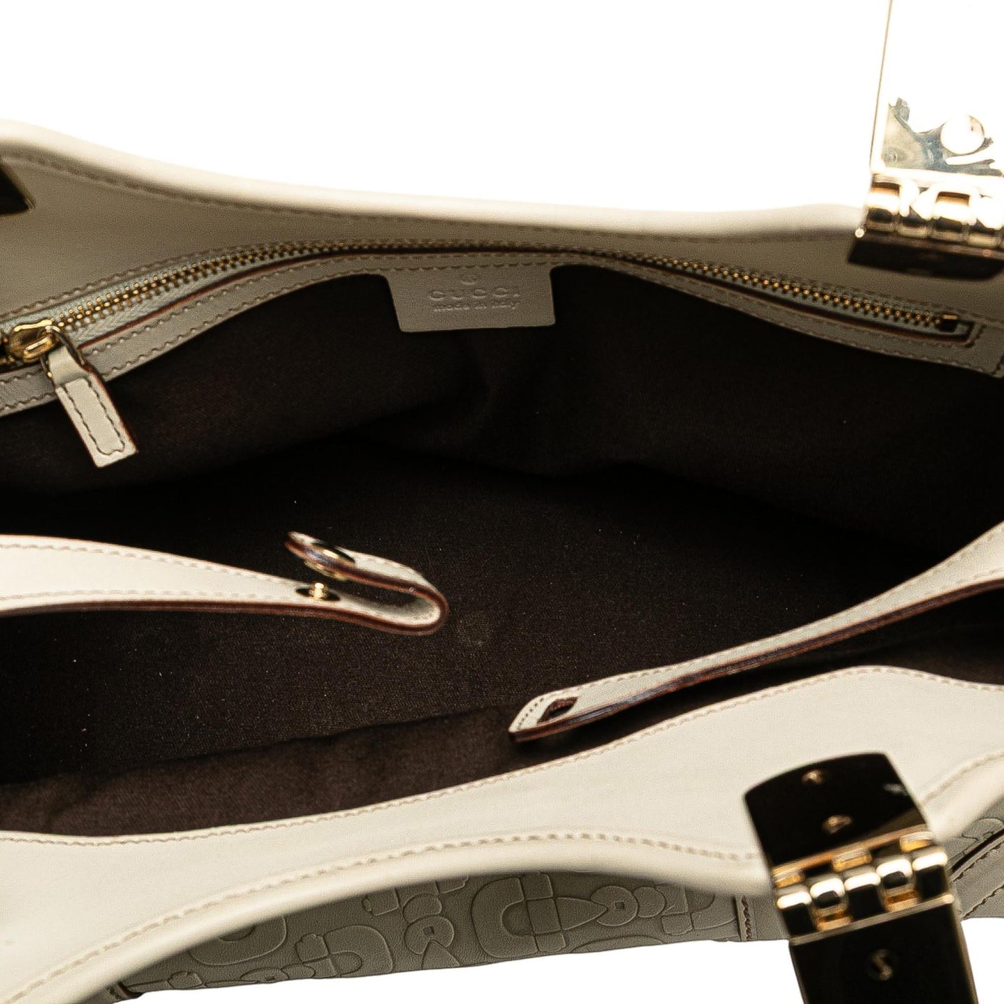 Gucci Horsebit Embossed Leather Shoulder Bag