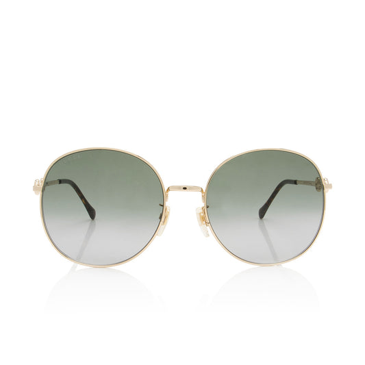 Gucci Horsebit Oversized Round Sunglasses