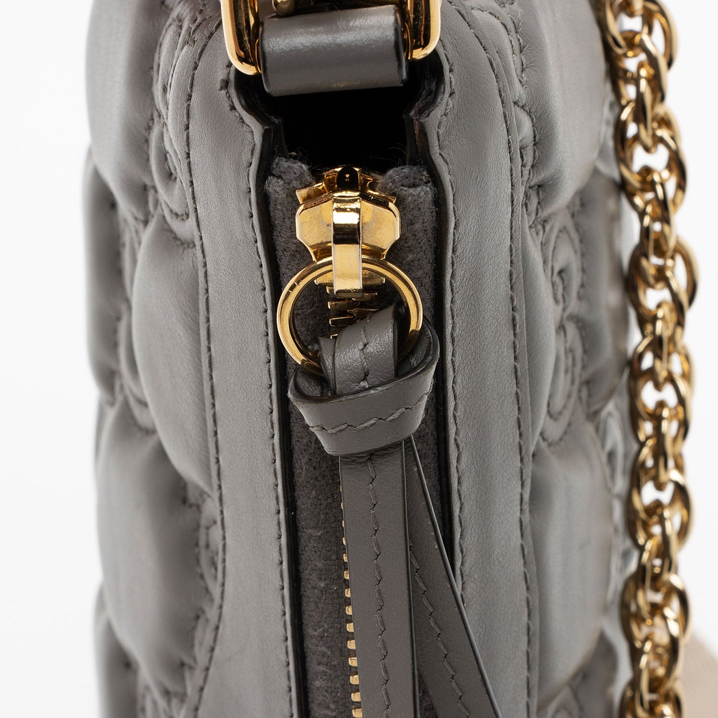 Gucci Jumbo GG Matelasse Leather Chain Small Crossbody