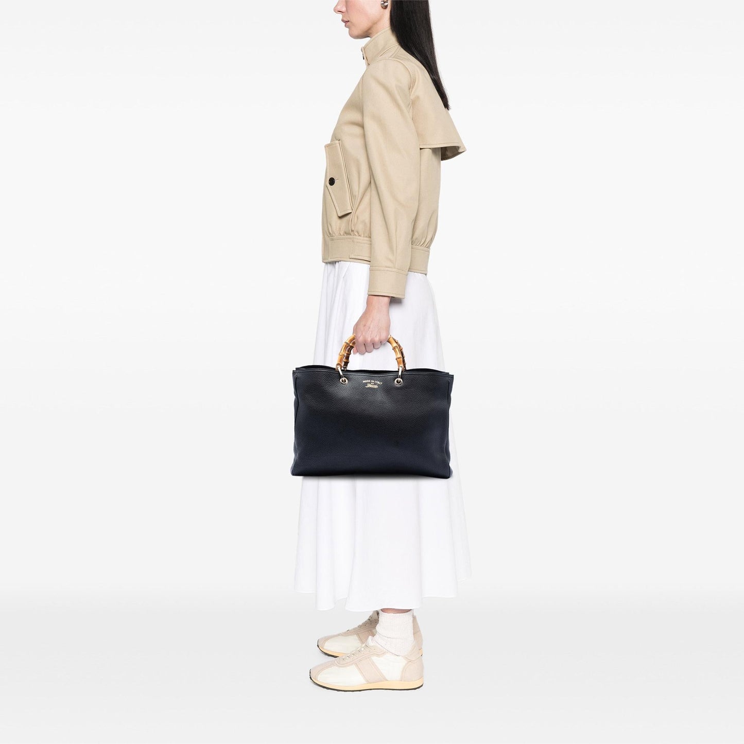 Gucci Large Calfskin Bamboo Shopper Satchel