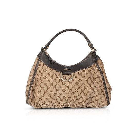 Gucci Large GG Canvas D-Ring Hobo