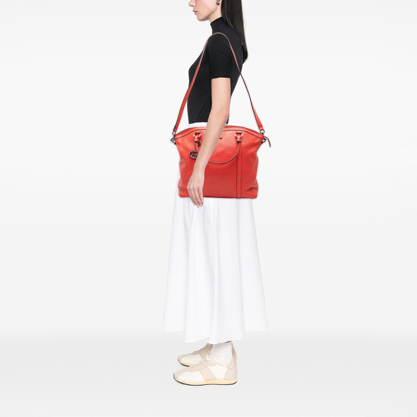 Gucci Large Leather GG Charm Dome Satchel