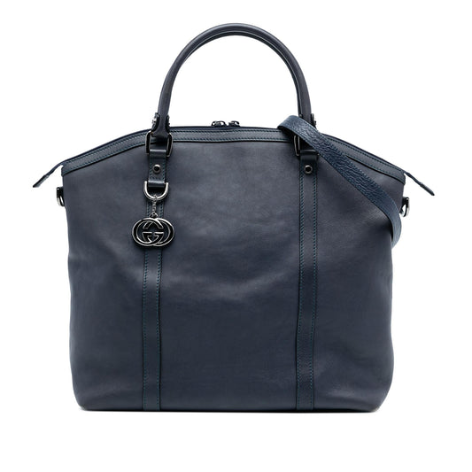Gucci Large Leather GG Charm Dome Satchel