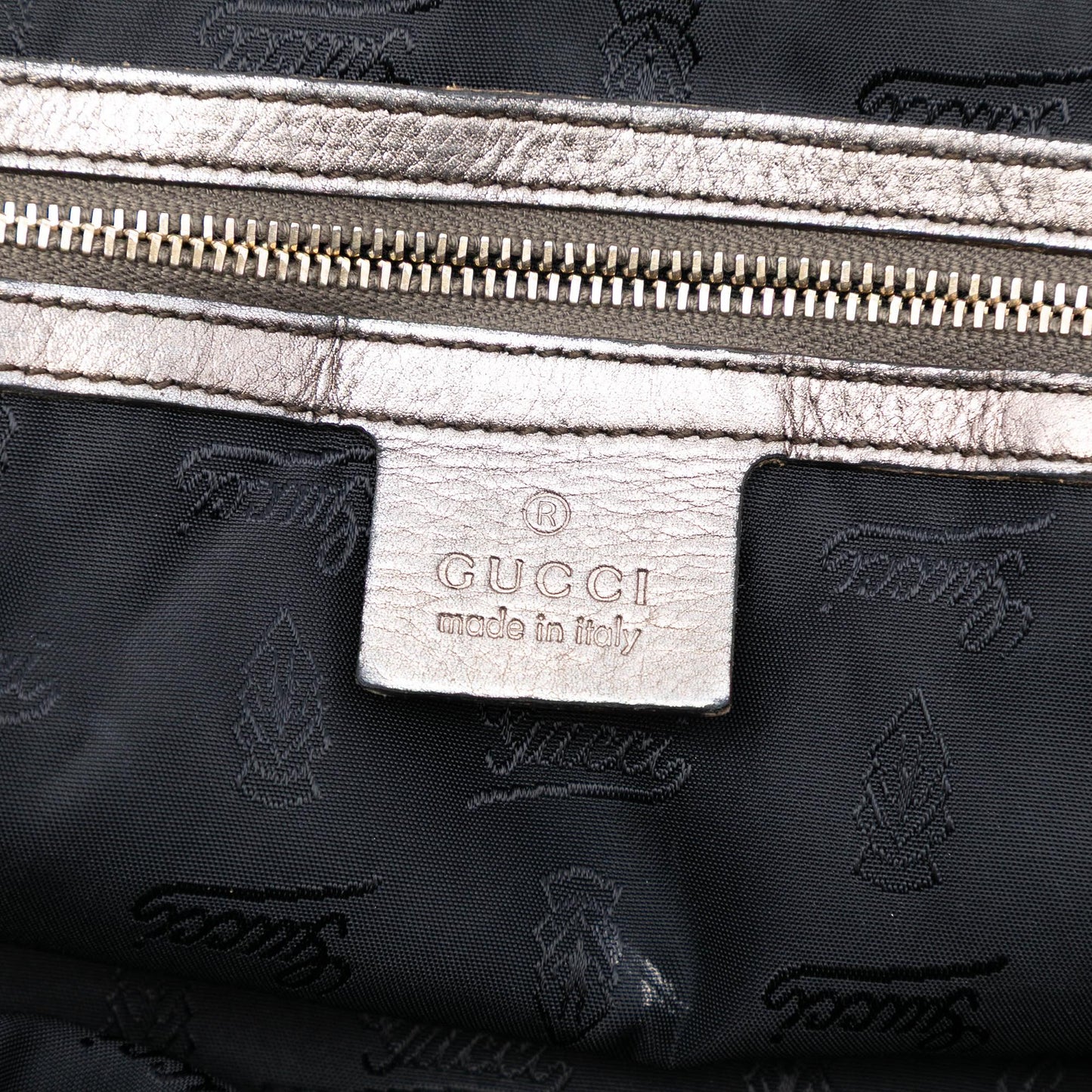 Gucci Large Metallic Leather Hysteria Satchel