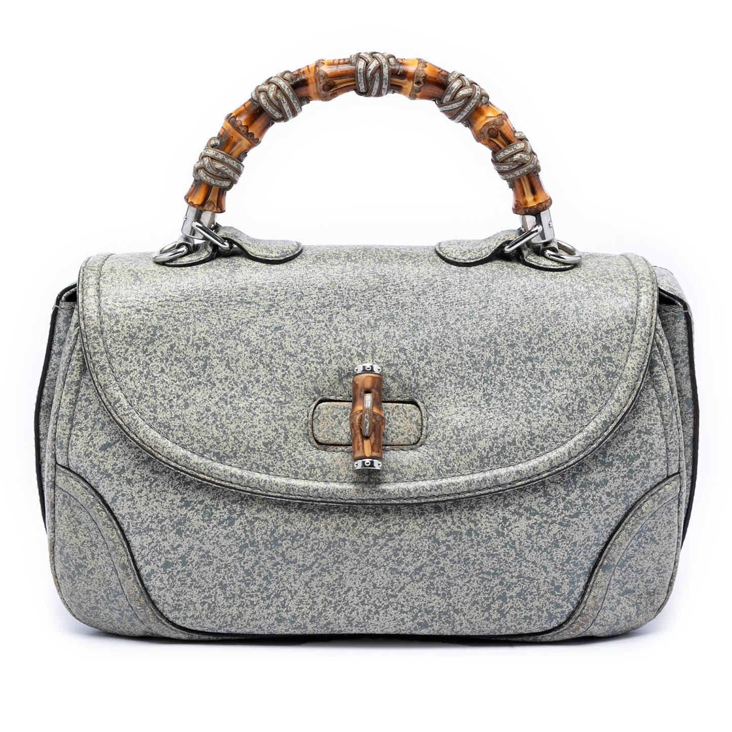 Gucci Large Speckled Leather New Bamboo Top Handle Bag