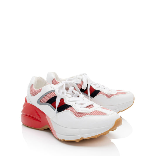 Gucci Lavaredo Eco-Fabric Web Rhyton Sneakers - Size 6 / 36 (SHF-BysShW)