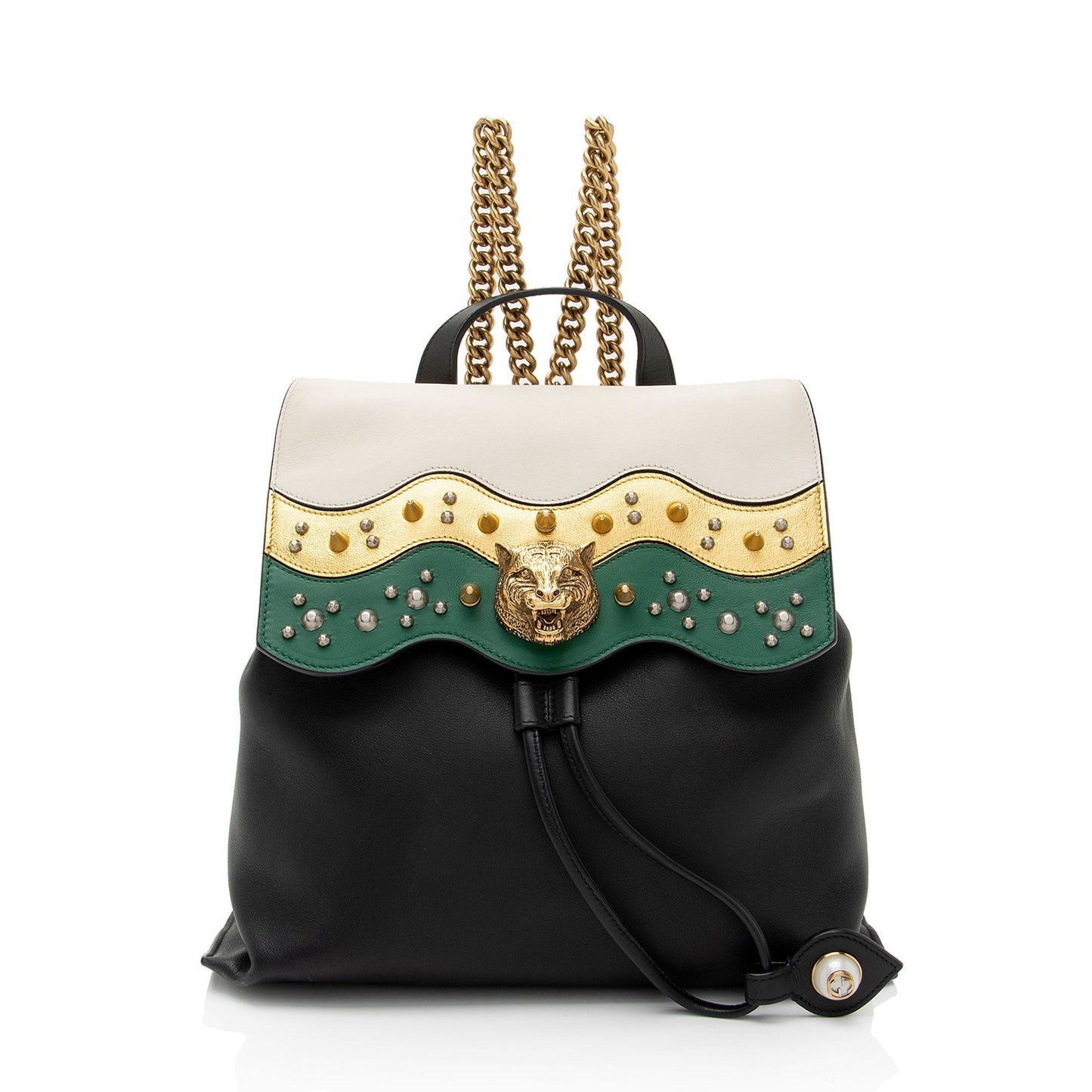 Luxury Gucci Trending 2025 Leather Animalier Malin Chain Medium Backpack (SHF-ZrdrHK)