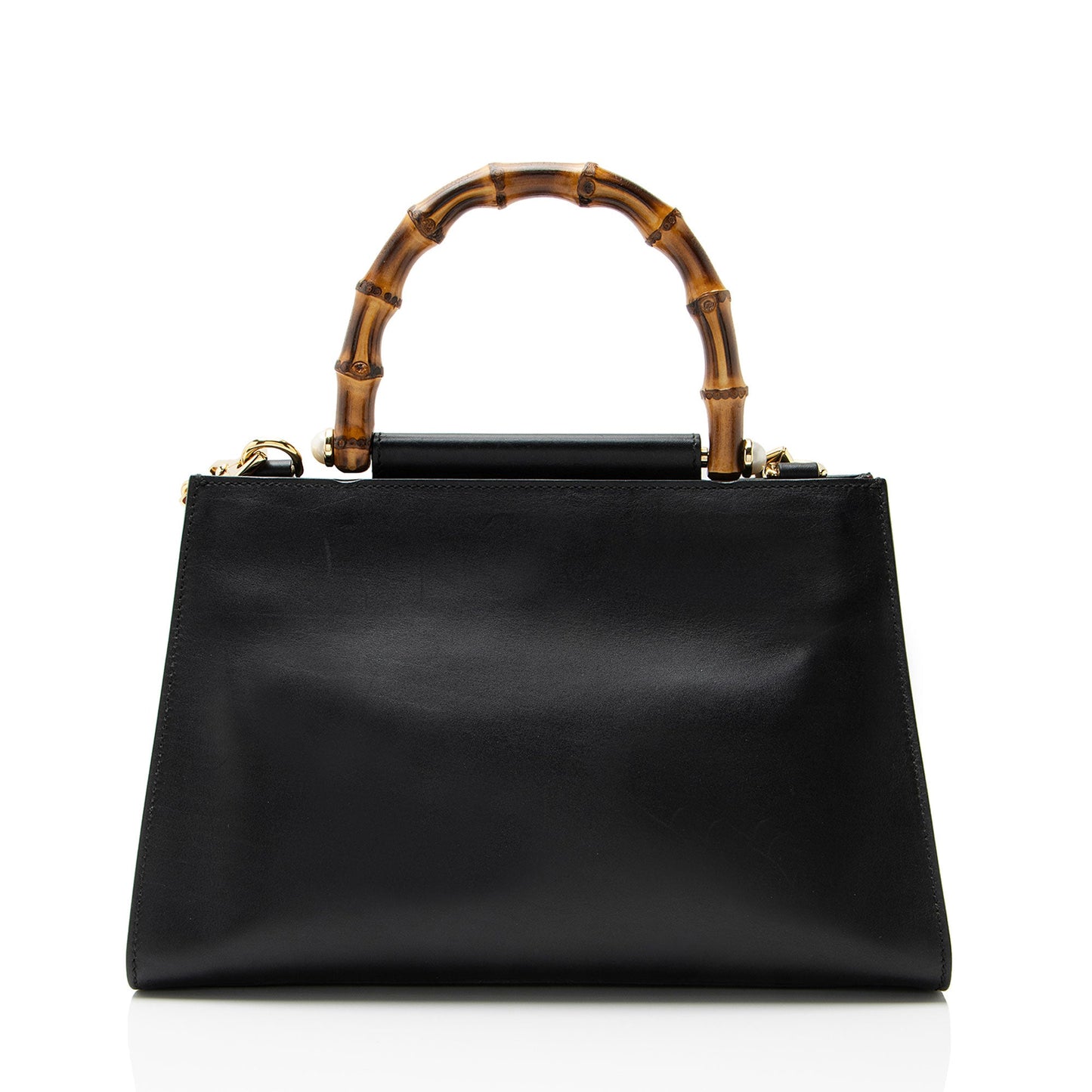Gucci Leather Bamboo Nymphaea Medium Top Handle
