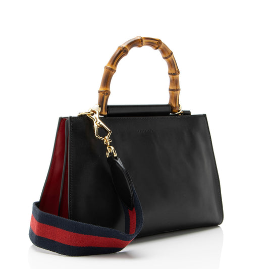 Gucci Leather Bamboo Nymphaea Medium Top Handle