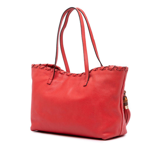 Gucci Leather Bamboo Tassel Tote