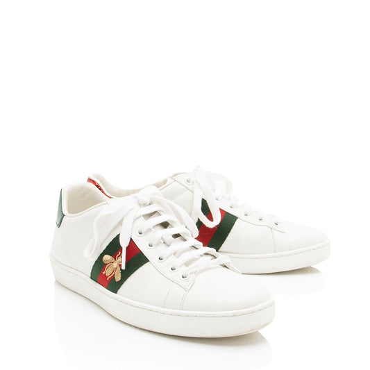 Gucci Leather Bee Ace Sneakers - Size 6.5 / 36.5