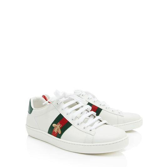 Gucci Leather Bee Ace Sneakers - Size 9 / 39