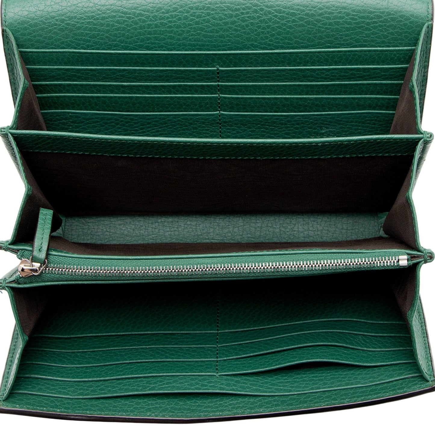 Gucci Leather Crystal Dionysus Chain Wallet