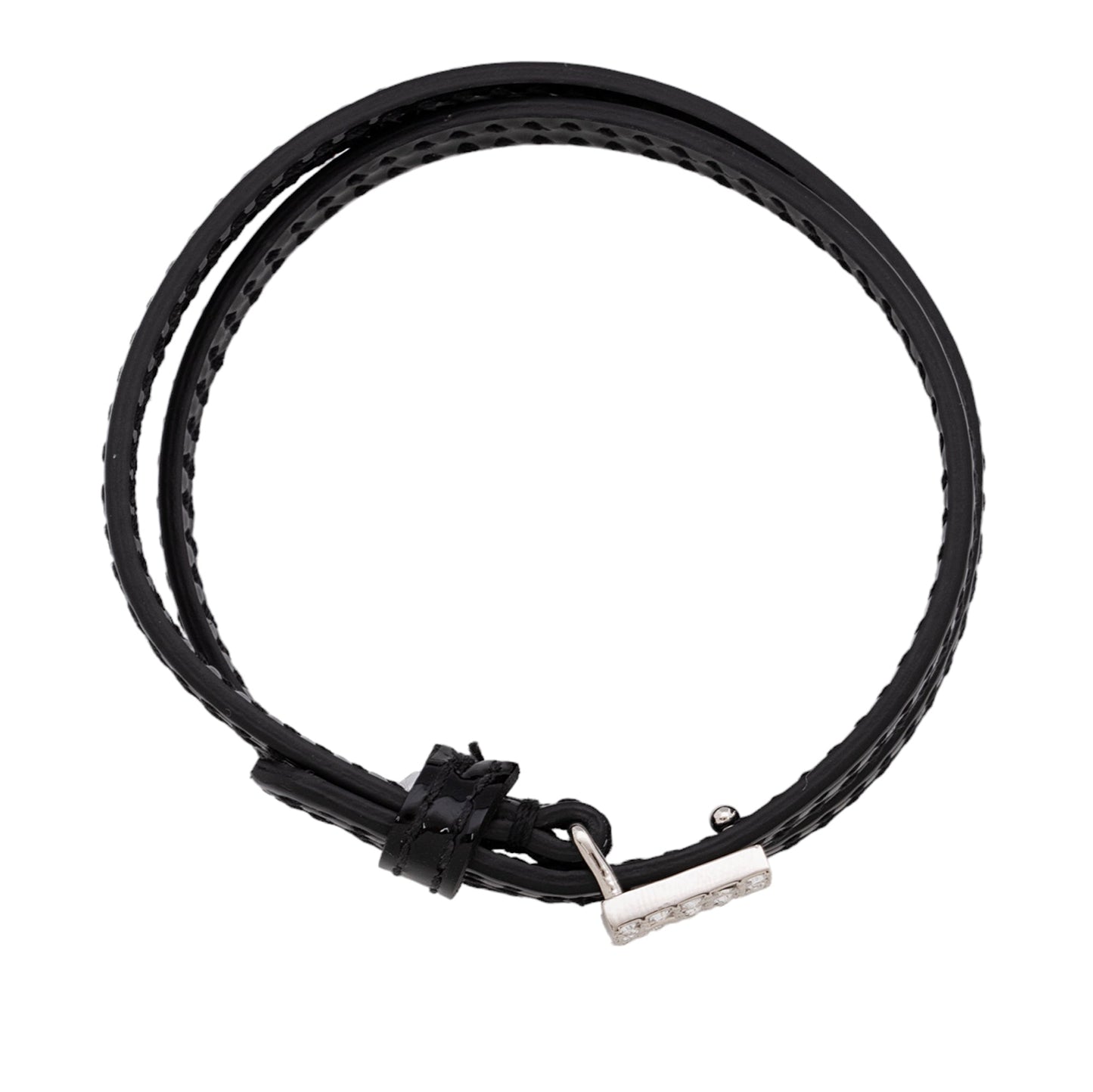 Gucci Leather Crystal Square G Wrap Bracelet (SHF-qpkVbj)