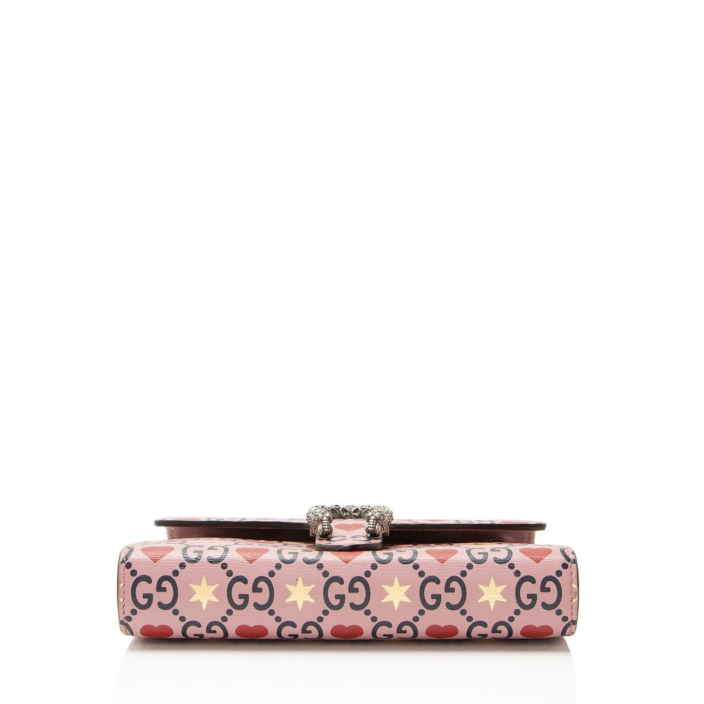 Gucci Leather Crystal Valentines Dionysus Chain Wallet