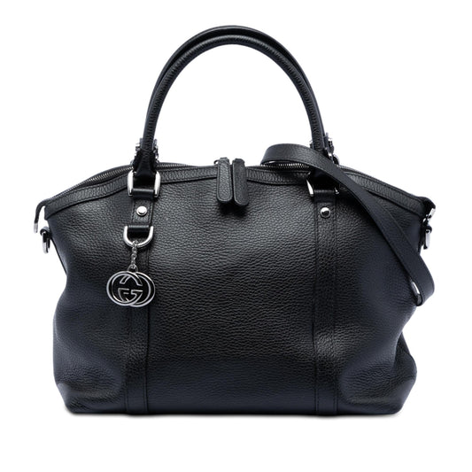 Gucci Leather GG Charm Dome Satchel