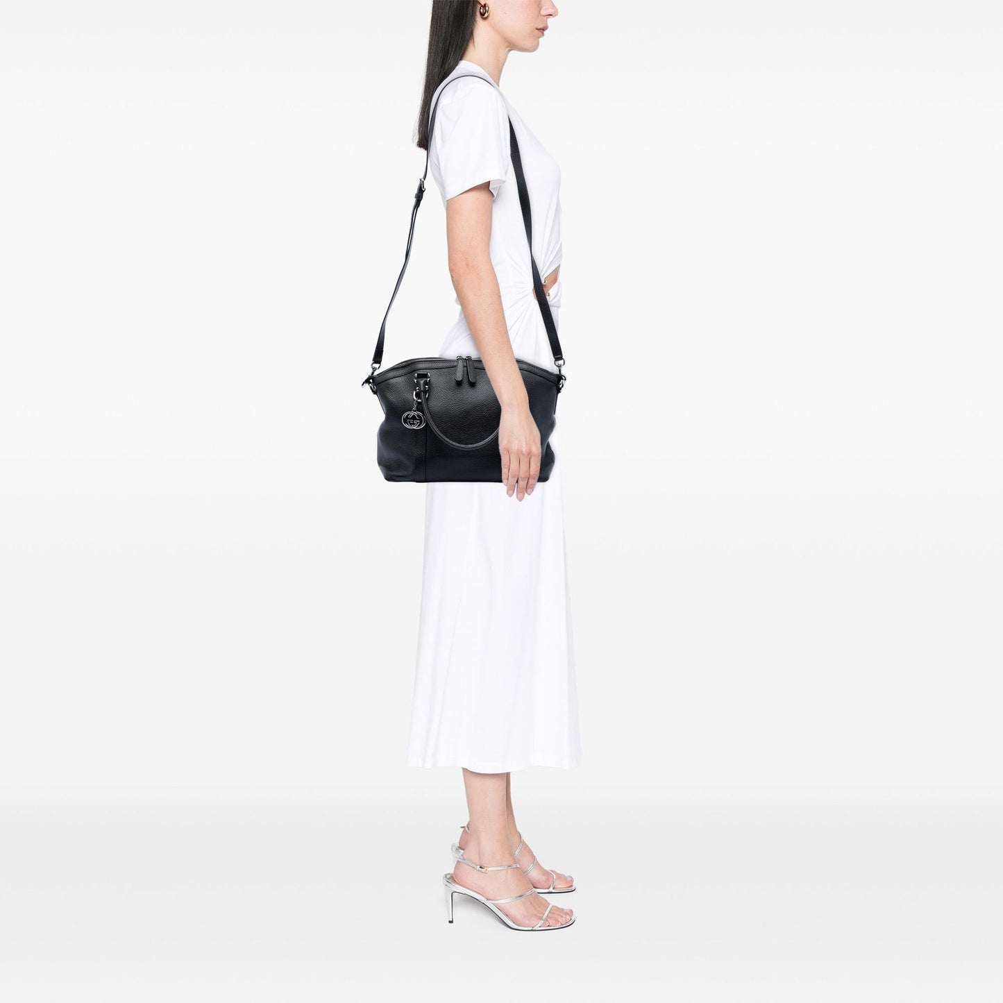 Gucci Leather GG Charm Dome Satchel