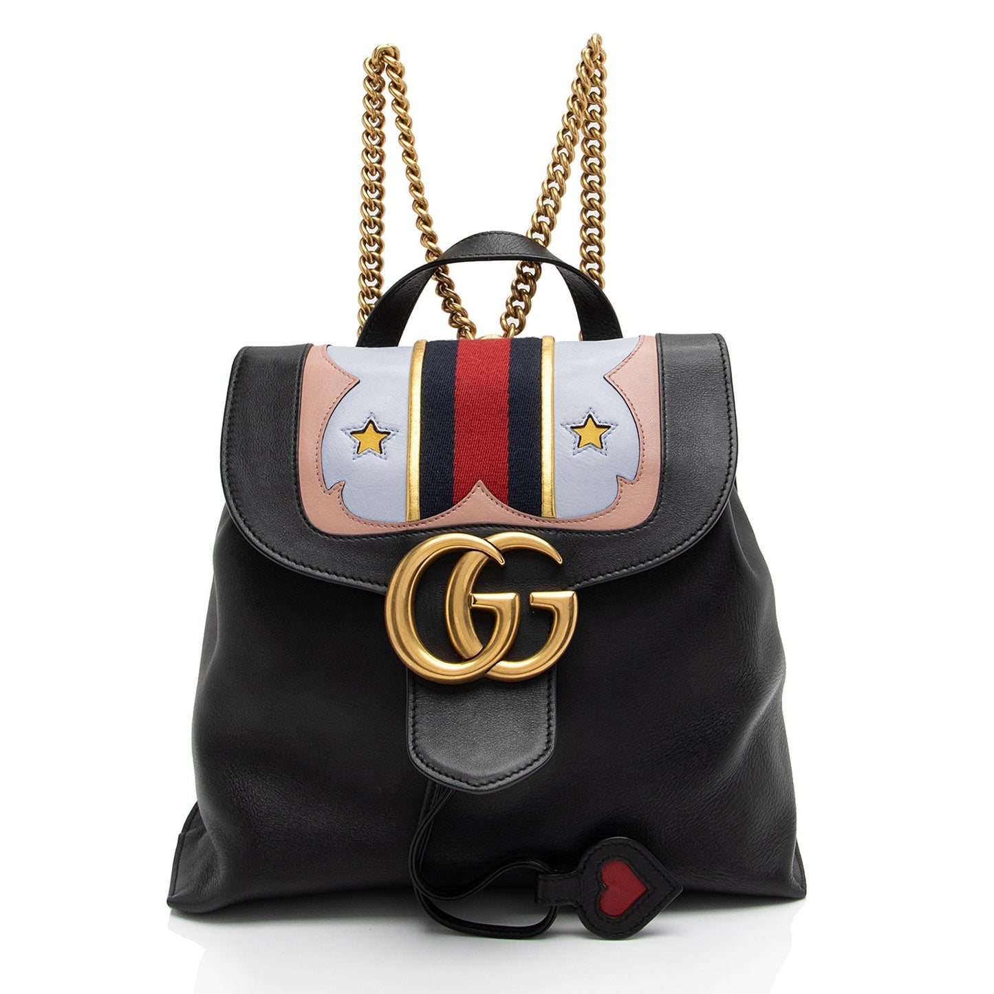 Luxury Gucci Trending 2025 Leather GG Marmont Web Flap Chain Backpack (SHF-PyHHER)