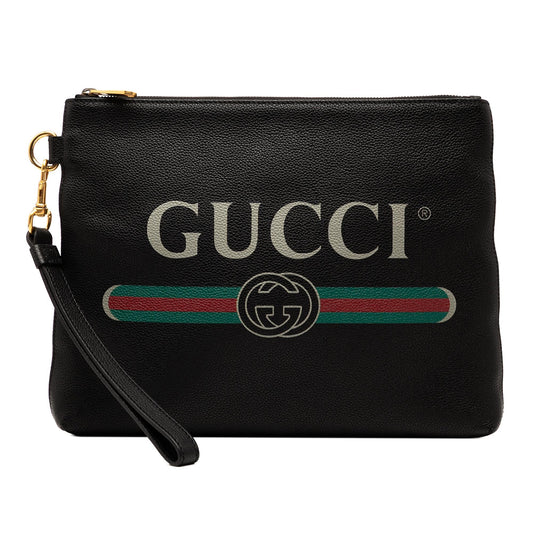 Gucci Leather Logo Clutch