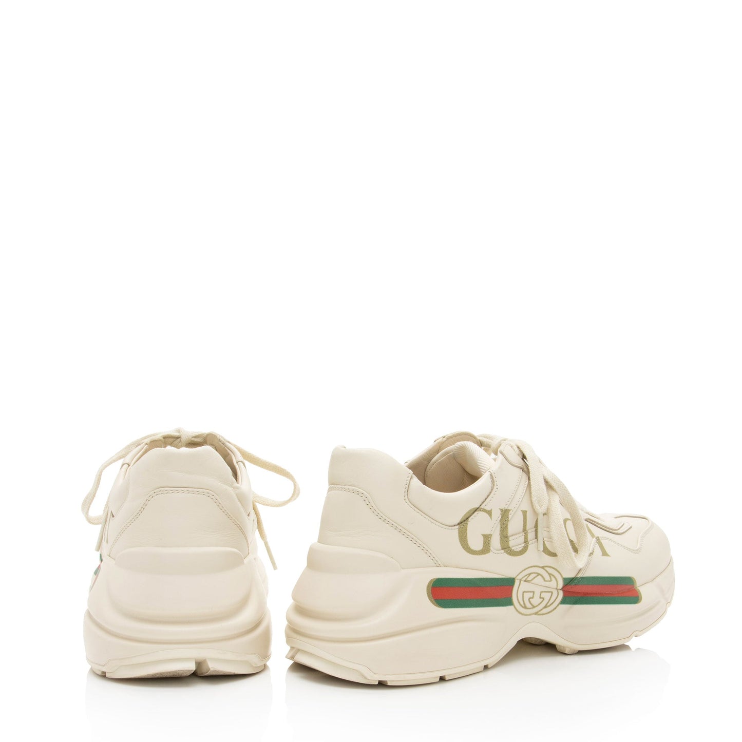 Gucci Leather Logo Rhyton Sneakers - Size 9 / 39