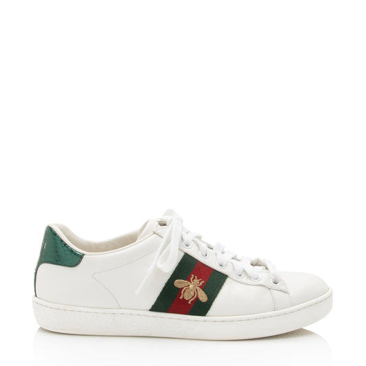 Gucci Leather New Ace Bee Sneakers - Size 6.5 / 36.5 (SHF-XiM4za)