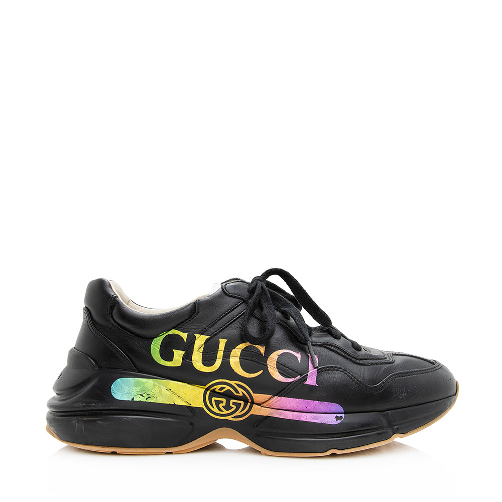 Gucci Leather Rainbow Rhyton Sneakers - Men's Size 8.5 / 42 (SHF-20553)