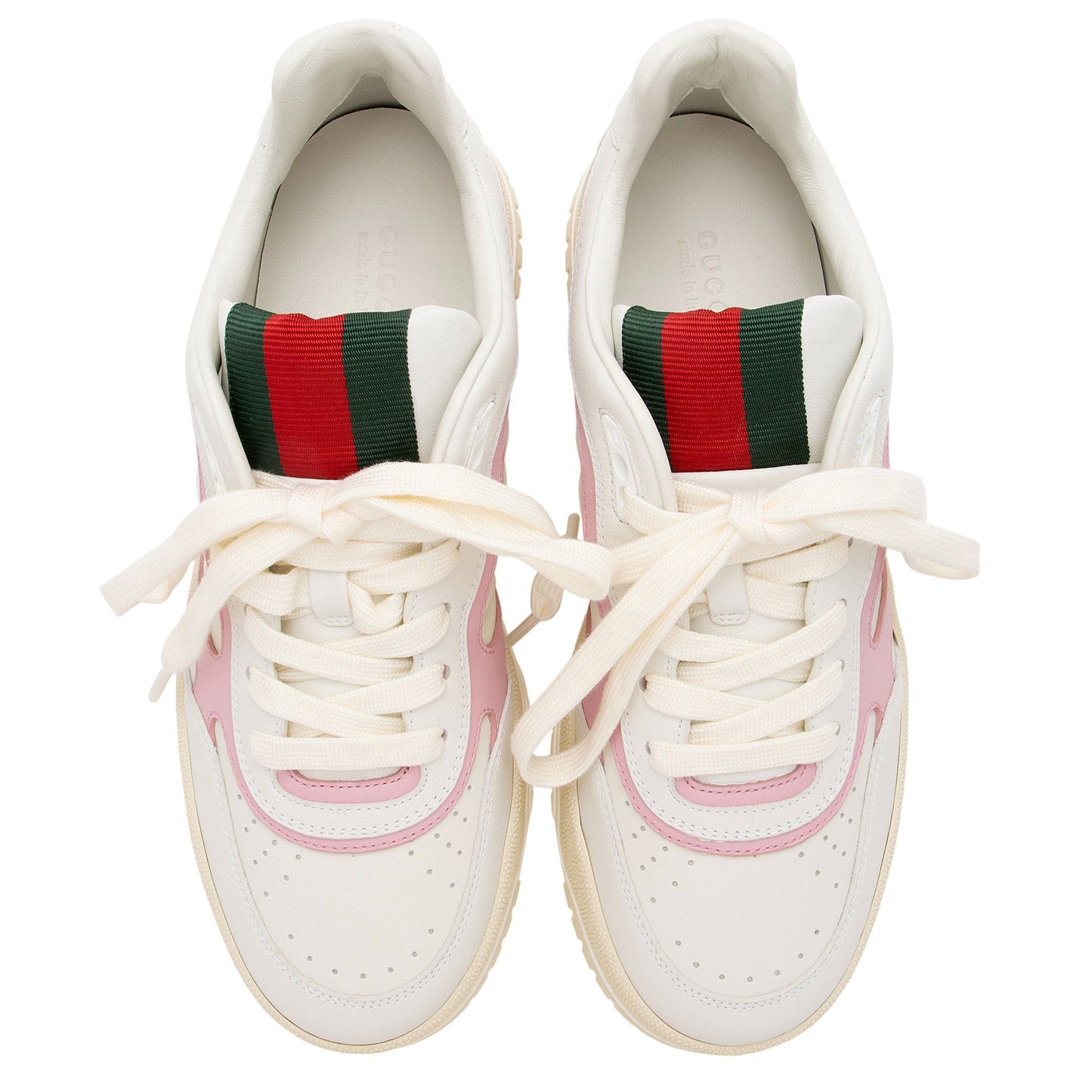 Gucci Leather Re-Web Low Top Sneakers - Size 9 / 39