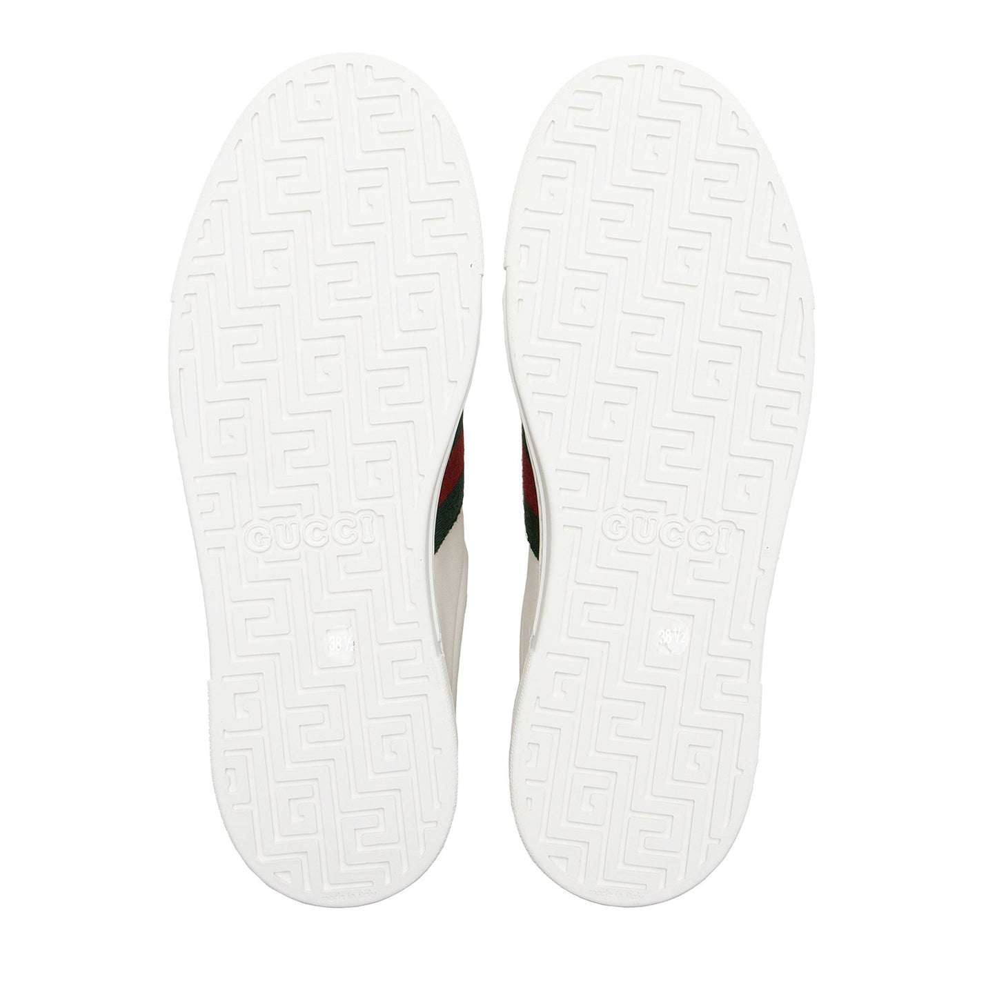 Gucci Leather Web Ace Sneakers - Size 8.5 / 38.5