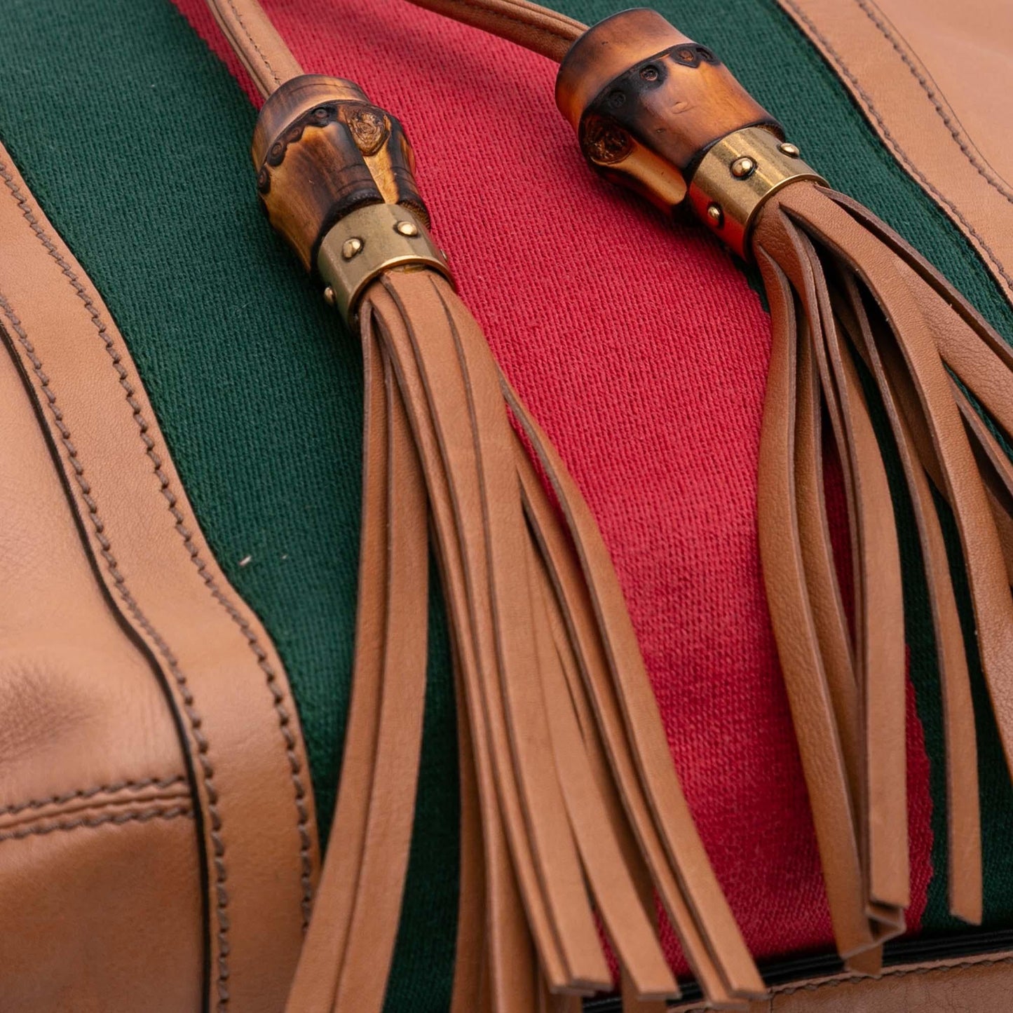 Gucci Leather Web Rania Drawstring Shoulder Bag