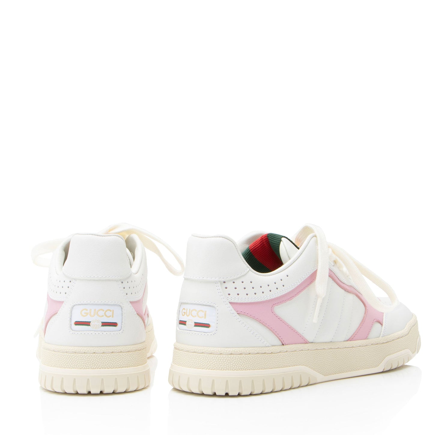 Gucci Leather Web Sneakers - Size 8.5 / 38.5