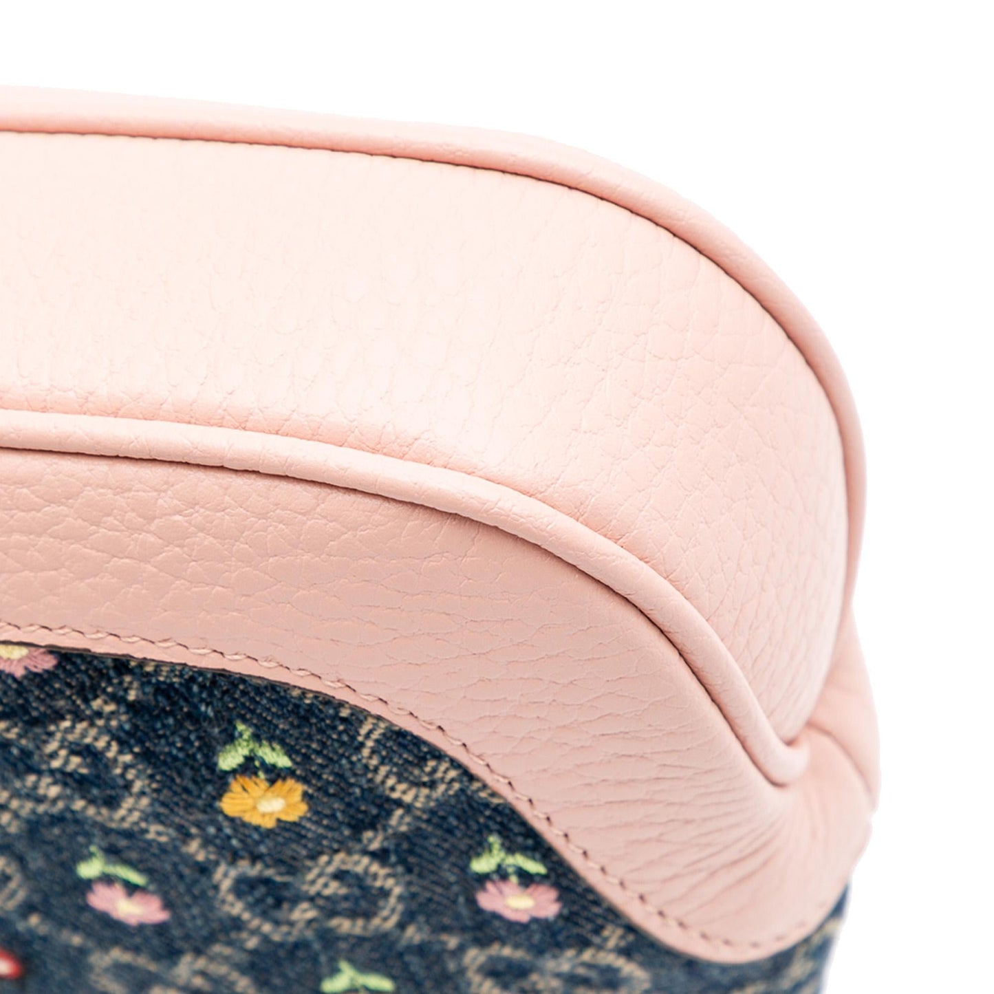 Gucci Limited Edition Mini GG Denim Embroidered Floral Jackie 1961 Crossbody