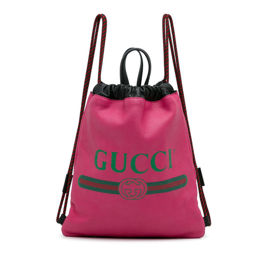 Gucci Logo Drawstring Backpack (SHG-u6A3A1)