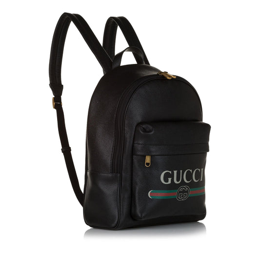 Gucci Logo Leather Leather Backpack (SHG-34609)