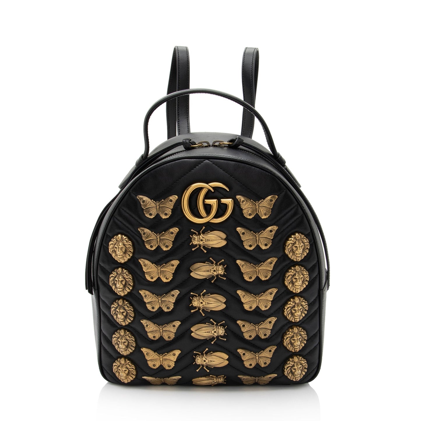 Luxury Gucci Trending 2025 Matelasse Leather GG Marmont Animal Studs Backpack (SHF-1Xptvj)