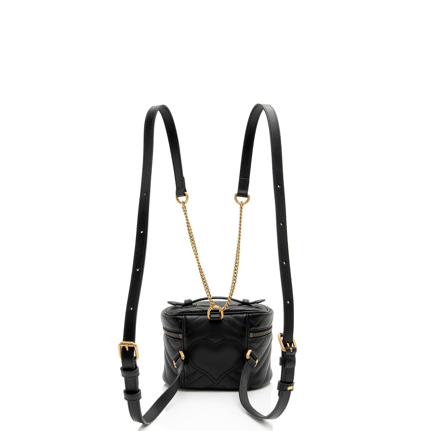 Gucci Matelasse Leather GG Marmont Round Mini Backpack (SHF-nSn7Zg)
