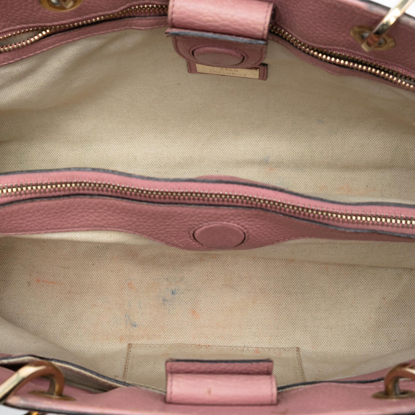 Gucci Medium Bicolor Calfskin Bamboo Shopper Satchel