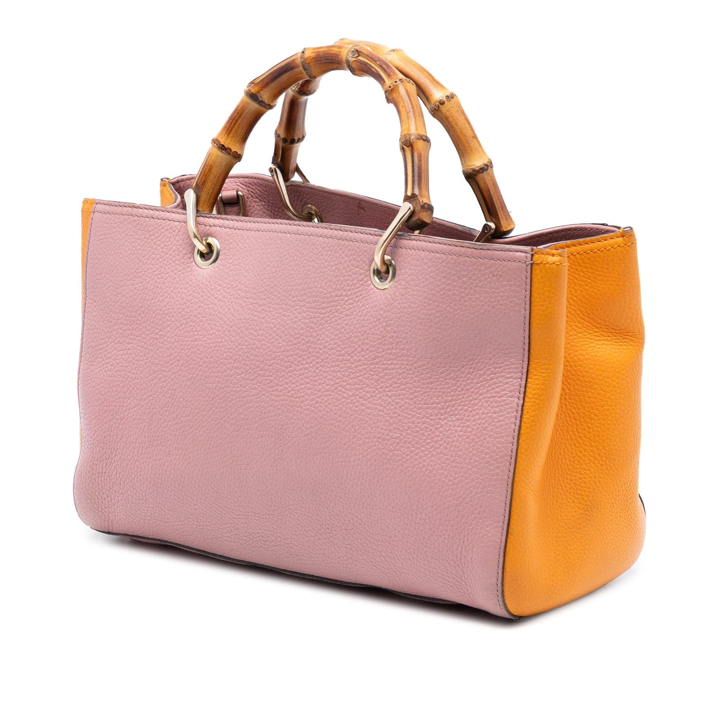 Gucci Medium Bicolor Calfskin Bamboo Shopper Satchel