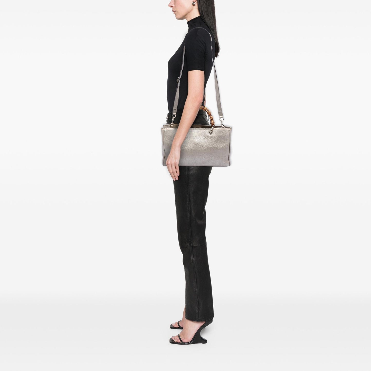 Gucci Medium Calfskin Bamboo Shopper Satchel