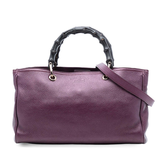 Gucci Medium Calfskin Bamboo Shopper Satchel