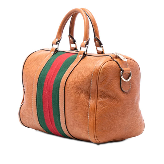 Gucci Medium Calfskin Web Joy Boston Bag