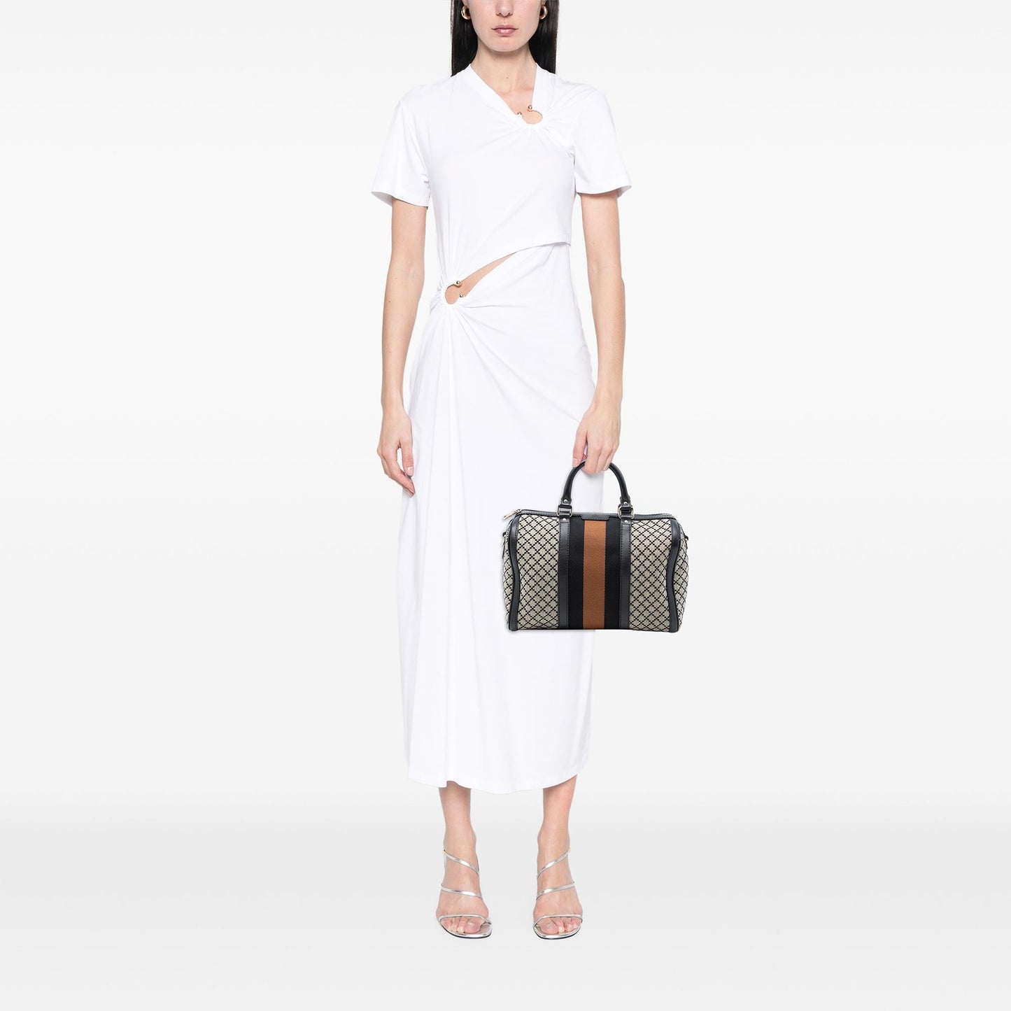 Gucci Medium Diamante Canvas Web Joy Boston Bag