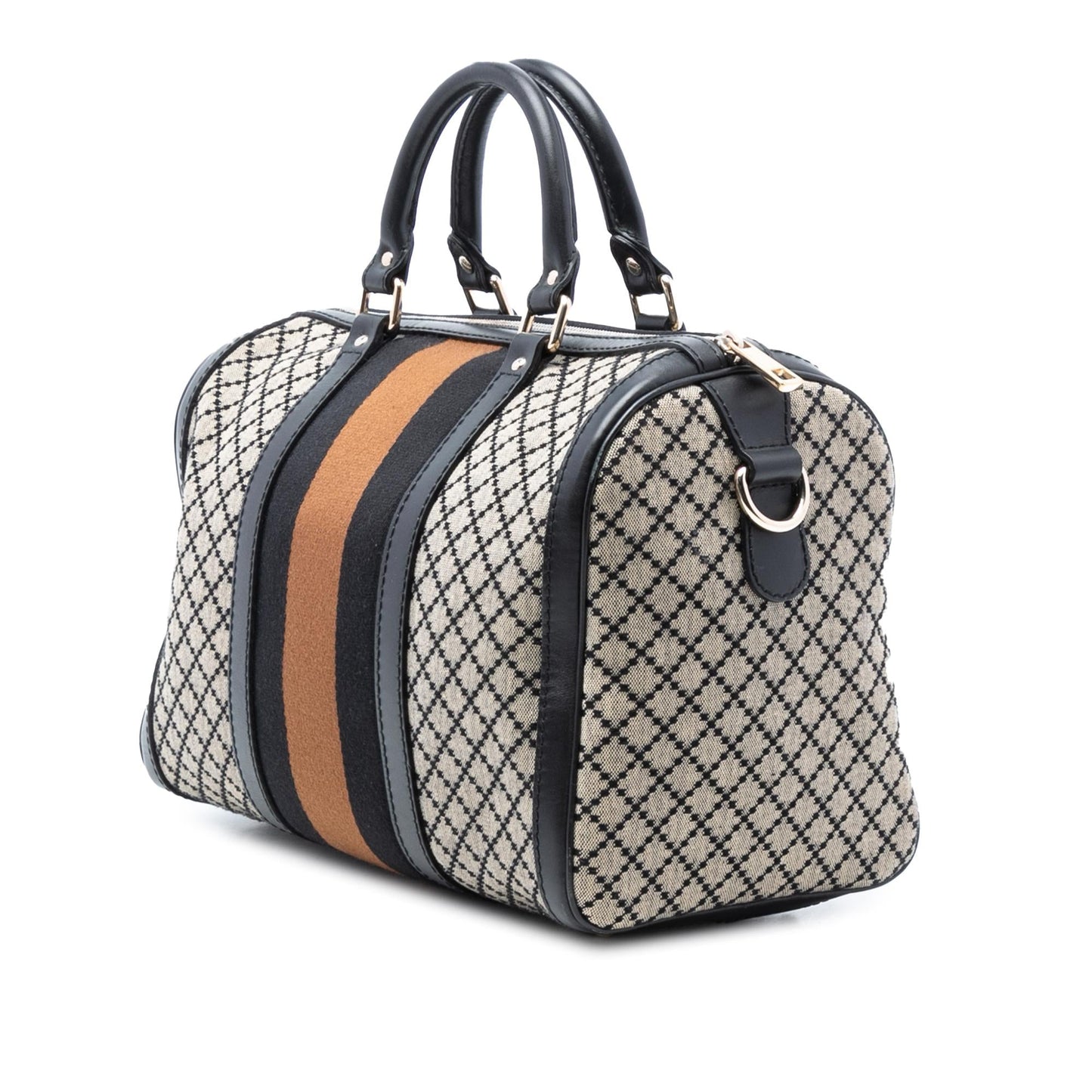 Gucci Medium Diamante Canvas Web Joy Boston Bag